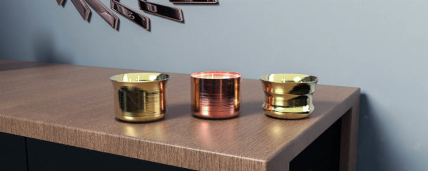 gamme de bougies artisanales en cuivre edimate